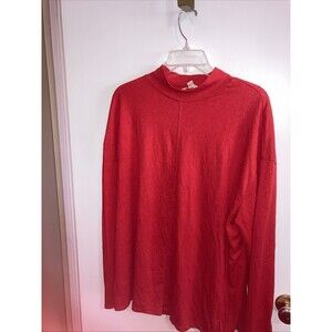 Terri Sky mock neck pullover sweater Red With Gold Specks 1X